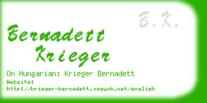 bernadett krieger business card